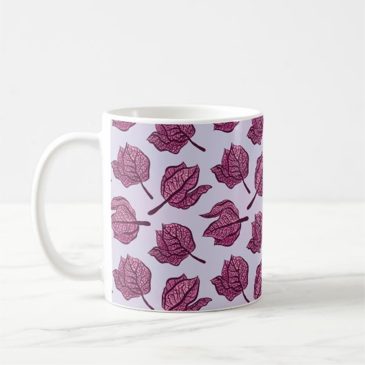 Roze Physalis Flower Pattern Pastel Botanical Koffiemok (Links)