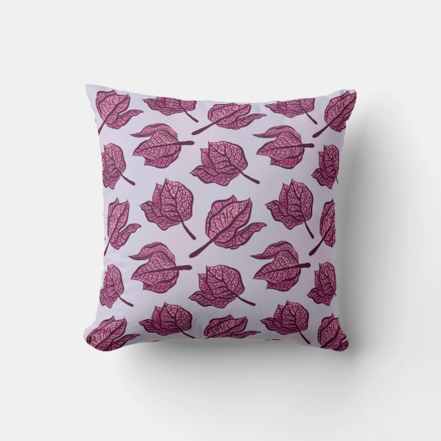 Roze Physalis Flower Pattern Pastel Botanical Kussen (Voorkant)