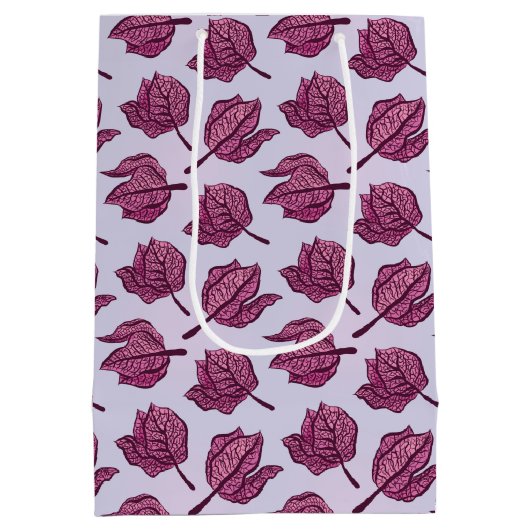 Roze Physalis Flower Pattern Pastel Botanical Medium Cadeauzakje (Achterkant)