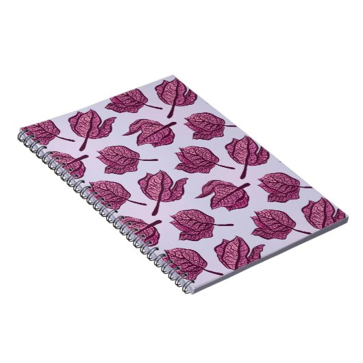 Roze Physalis Flower Pattern Pastel Botanical Notitieboek (Rechterzijde)