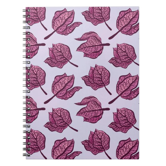 Roze Physalis Flower Pattern Pastel Botanical Notitieboek (Voorkant)