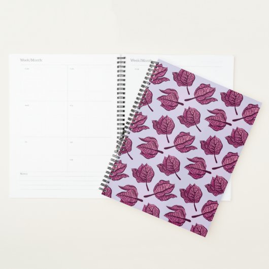 Roze Physalis Flower Pattern Pastel Botanical Planner (Display)