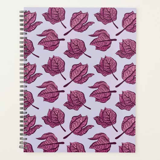 Roze Physalis Flower Pattern Pastel Botanical Planner (Voorkant)