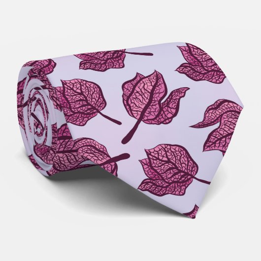 Roze Physalis Flower Pattern Pastel Botanical Stropdas (Opgerold)