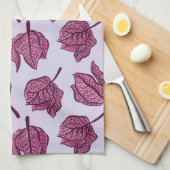 Roze Physalis Flower Pattern Pastel Botanical Theedoek (Quarter Fold)
