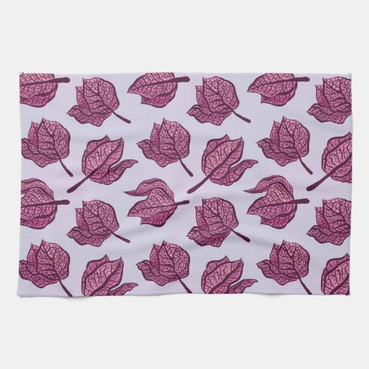 Roze Physalis Flower Pattern Pastel Botanical Theedoek (Horizontaal)