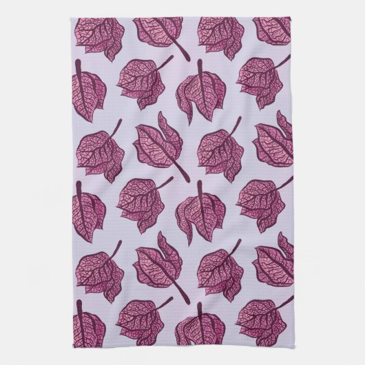 Roze Physalis Flower Pattern Pastel Botanical Theedoek (Verticaal)