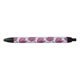 Roze Physalis Flower Pattern Pastel Botanical Zwarte Inkt Pen