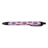 Roze Physalis Flower Pattern Pastel Botanical Zwarte Inkt Pen (Bodem)