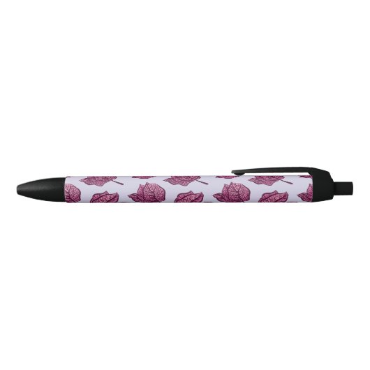 Roze Physalis Flower Pattern Pastel Botanical Zwarte Inkt Pen (Bovenkant)