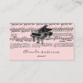  Roze Pianist Muziekdocent Visitekaartje (Voorkant)