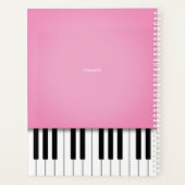  Roze Piano Music Keyboard Gepersonaliseerd Planner (Achterkant)