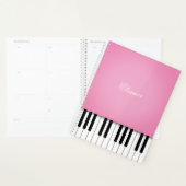  Roze Piano Music Keyboard Gepersonaliseerd Planner (Display)