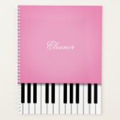  Roze Piano Music Keyboard Gepersonaliseerd Planner (Voorkant)