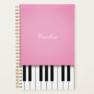 Roze Piano Toetsenbord Gepersonaliseerde Muziek Planner