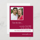 Roze pic save the date aankondigingskaart (Voorkant / Achterkant)