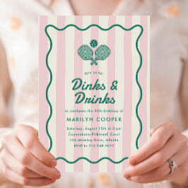 Roze Pickleball Drankjes en Drinken Verjaardagsfee Kaart