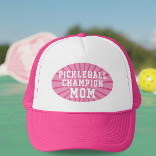 Roze Pickleball Kampioen Moeder Trucker Hoed Pet