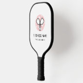 Roze Pickleball Logo bedrijfsnaam en aangepaste te Pickleball Paddle (Links)