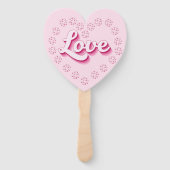 Roze Pickleball Love Valentijnsdag Heart Handwaaier (Achterkant)