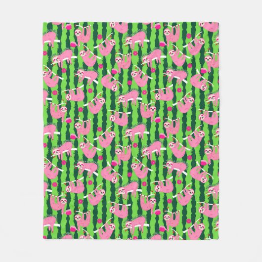 Roze pickleball luiaards 🦥 fleece deken (Voorkant)