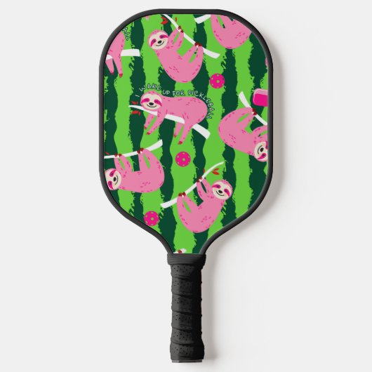 Roze pickleball luiaards 🦥 pickleball paddle (Voorkant)