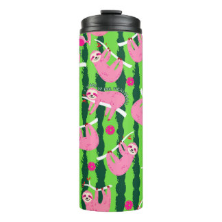 Roze pickleball luiaards 🦥 thermosbeker