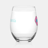 Roze Pickleball Paddle & Ball Gepersonaliseerde Pr Wijnglas Zonder Voet (Links)