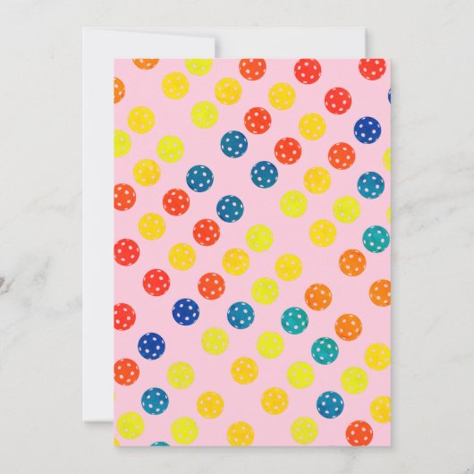 Roze Pickleball Paddle Foto Dink Verjaardagsfeest Kaart (Achterkant)