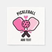 Roze Pickleball-paddle met strik Servet (Voorkant)