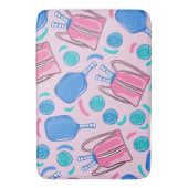 Roze Pickleball Paddles en Ballen Badmat (Voorkant Verticaal)
