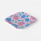 Roze Pickleball Paddles en Ballen Papieren Bordje (Gebogen)