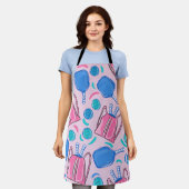 Roze Pickleball Paddles en Ballen Schort (Gedragen)