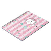 Roze Pickleball Preppy Monogram Print Notitieboek (Linkerzijde)