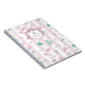 Roze Pickleball Preppy Monogram Print Notitieboek (Rechterzijde)
