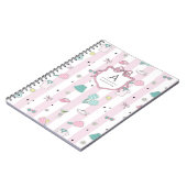 Roze Pickleball Preppy Monogram Print Notitieboek (Linkerzijde)