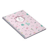 Roze Pickleball Preppy Monogram Print Notitieboek (Rechterzijde)