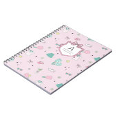 Roze Pickleball Preppy Monogram Print Notitieboek (Linkerzijde)