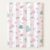 Roze Pickleball Preppy Monogram Print Planner (Achterkant)
