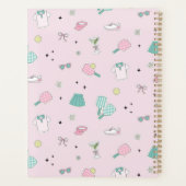 Roze Pickleball Preppy Monogram Print Planner (Achterkant)
