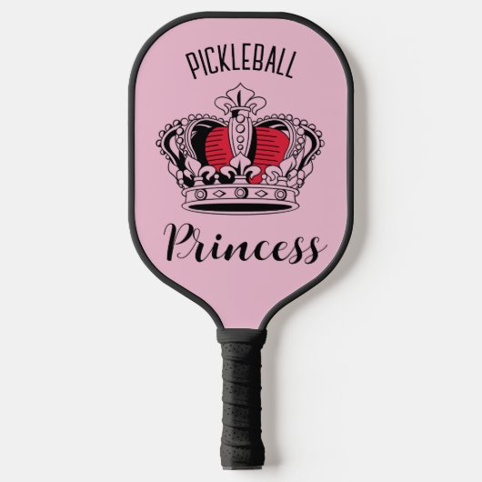 Roze Pickleball Prinses Kroon gepersonaliseerd Paddle (Voorkant)