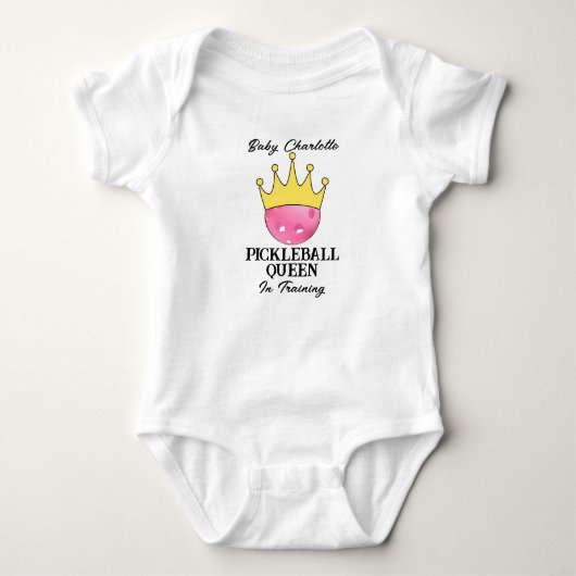Roze Pickleball Queen in het Baby shower Romper (Voorkant)
