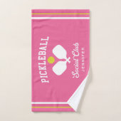 Roze Pickleball Social Club Aangepaste naam Hand Handdoek (Handdoek)