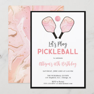 Roze Pickleball Sport Thema meisje verjaardagsfees Kaart