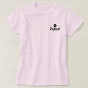 Roze pickleball t shirten voor dames dubbel team t-shirt