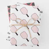 Roze pickleball wrapping sheet set van 3 inpakpapier vel (In situ)