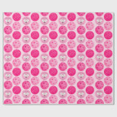 Roze Pickleballs Gepersonaliseerde Trouwdouche Cadeaupapier (Vlak)