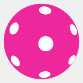 Roze pickleballs klassiek rond ronde sticker (Voorkant)
