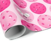 Roze Pickleballs Persoonlijke Trouwfeest Borrel Cadeaupapier (Rol Hoek)