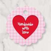 Roze picknick love hart bedankjes labels (Voorkant)